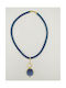 Sh365 Handmade Necklace Brass Blue Enamel