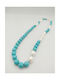 Sh351 Handmade Turquoise Pearls Necklace