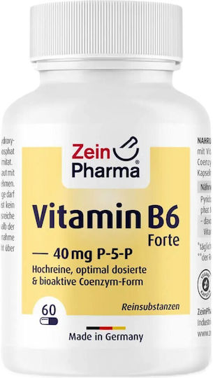 Zein Pharma Витамин B6 Форте 40 мг P-5-P 60 капсули