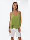 Double Strap Green Blouse One Size