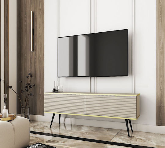 Έπιπλο Τηλεόρασης Μπεζ Μ135xΠ32xΥ53cm
