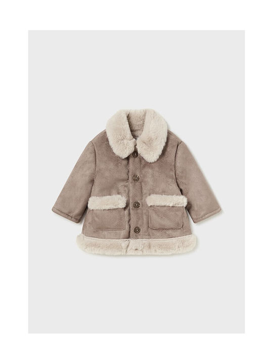 Mayoral Kids Coat Double Sided Cinnamon