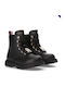 Kinderstiefel mit Schnürsenkeln Schwarz