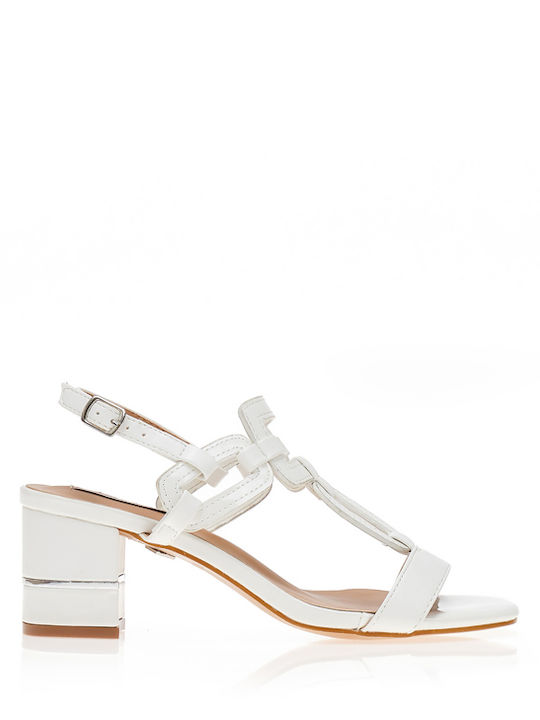 White Patent Leather Sandals with Unique Strap ...