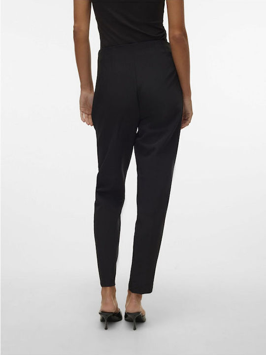 Vero Moda Damen Hoch tailliert Chino Hose in Tapered Linie Schwarz