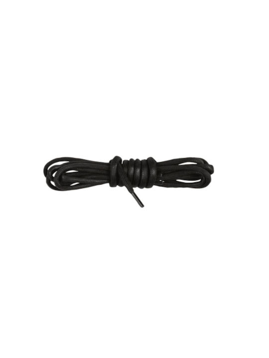 Black Round Thick Waxed Shoe Laces 150cm