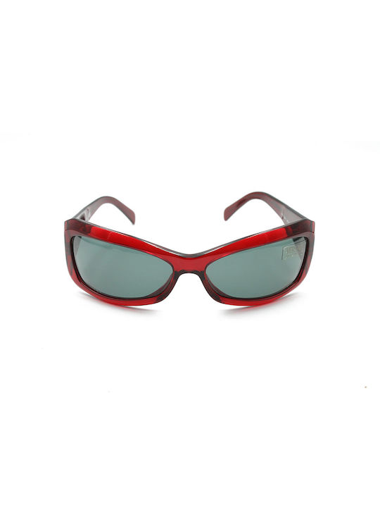 Versace Sunglasses with Red Plastic Frame and Green Lens VE4068 38