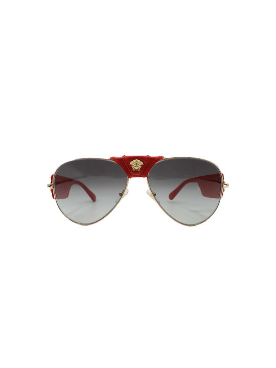 Versace Γυαλιά Ηλίου με Κόκκινο Μεταλλικό Σκελετό και Γκρι Ντεγκραντέ Polarized Φακό VE2150 1002