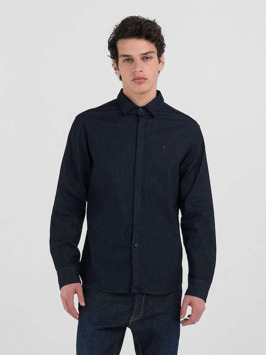 Long-sleeved Denim Shirt Blue