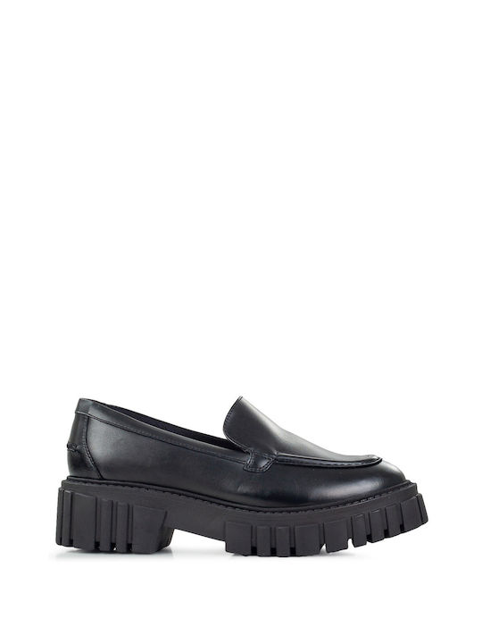 Clarks Leder Damen Loafers in Schwarz Farbe