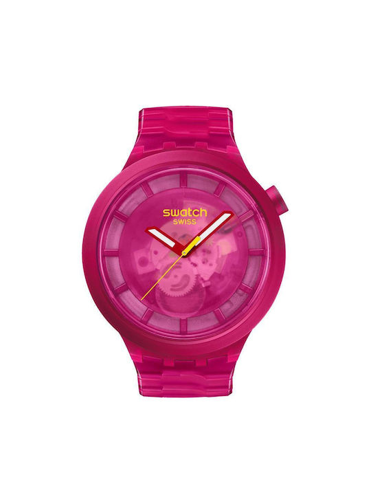 Swatch Uhr mit Rosa Kautschukarmband