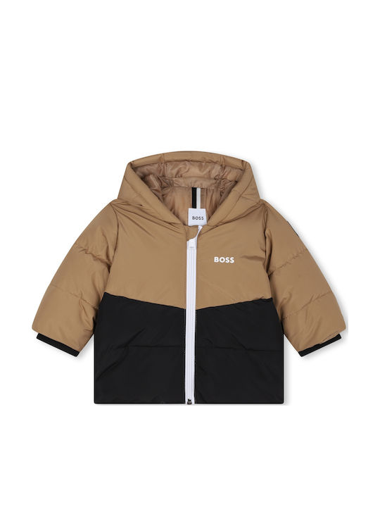 Kinder Freizeitjacke mit Kapuze Braun
