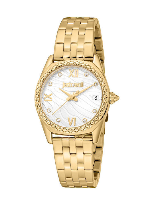 Just Cavalli Animalier Women's Watch with Gold Metal Bracelet