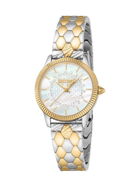 Just Cavalli Glam Γυναικείο Ρολόι 28mm Μπαταρίας με Χρυσό Μεταλλικό Μπρασελέ