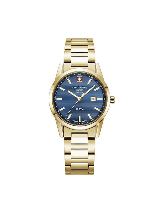 Swiss Alpine Military by Grovana Watch with Gold Metal Bracelet