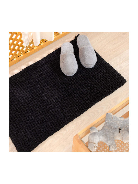 Anemos Bath Mat Handloom 269053 Black 50x80cm