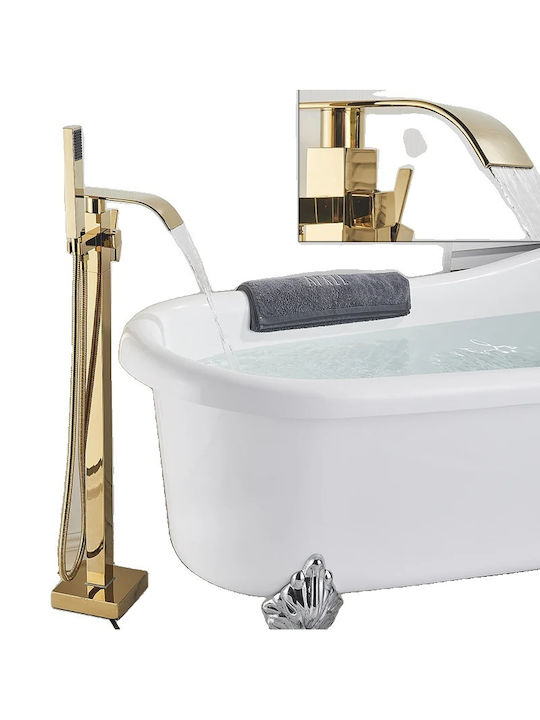 Robinete de baie / duș din aur, design independent, duș manual inclus, tip B
