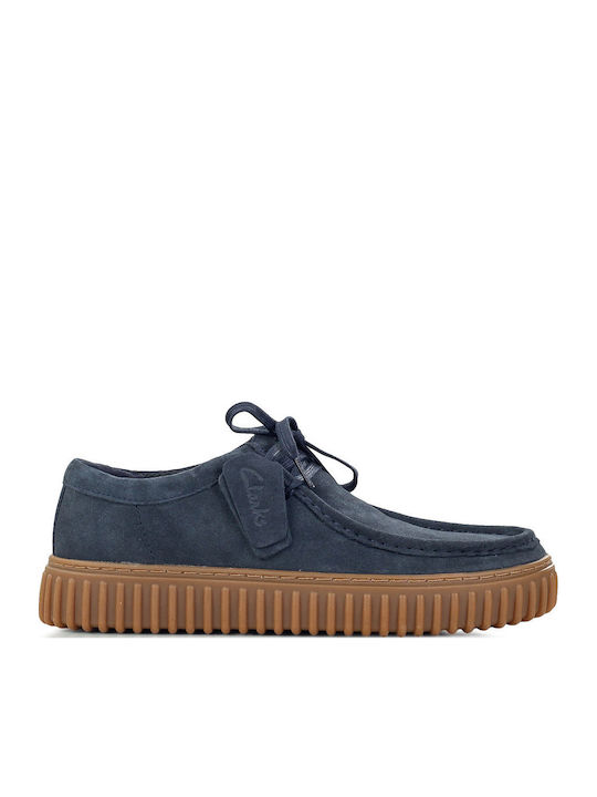 Clarks Men's Leather Moccasins Blue