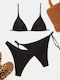 3-Piece Black Triangle Bikini Set