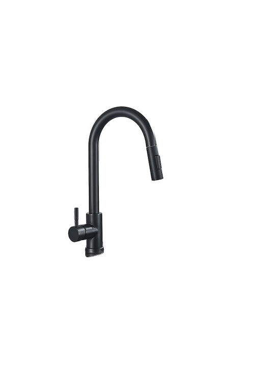 Kitchen Faucet Counter with Shower Black