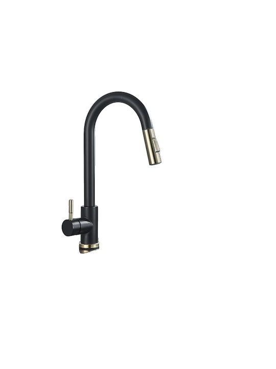 Kitchen Faucet Counter with Shower Black