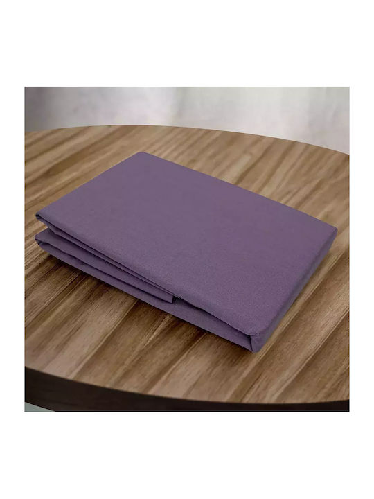 Lino Home Sheet for Single Bed 170x260cm. Claro Purple