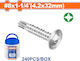 Wadfow Self-Piercing Sheet Metal Screw Phillips Galvanized with Diameter M4.2 and Length 32mm 240pcs