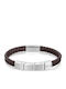 Police Parallel Men's Leather Bracelet 19cm