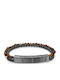 Police Double Impact Herren Armband aus Stahl mit Perlen
