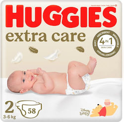 Huggies Extra Care No. 2 για 3-6kg 58τμχ