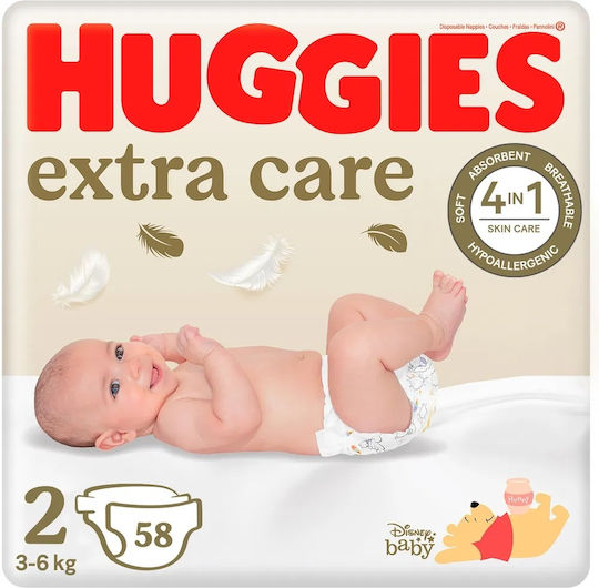 Huggies Tape Diapers Extra Care for 3-6kg 58pcs