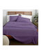 Lino Home Sheet Semi Double with Elastic 120x200+30cm. Claro Purple