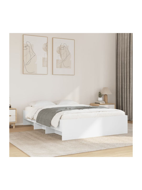 Cadru de pat Vidaxl alb 120x200cm din lemn prelucrat 1 bucata albă singură