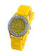 PS Silver Women's Watch with Yellow Rubber Strap