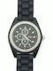 PS Silver Women's Watch with Black Rubber Strap