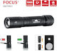 AlpinPro Rechargeable Flashlight LED IPX6 with Maximum Brightness 1000lm Black