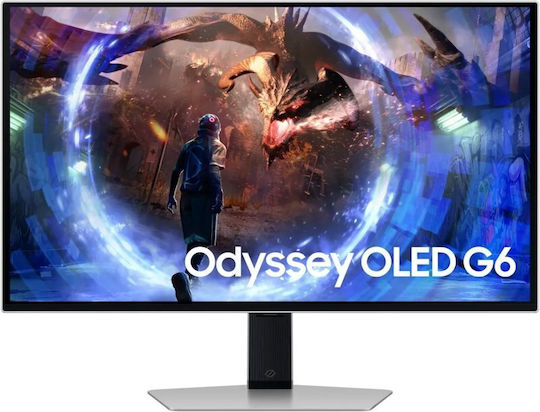 Samsung Odyssey G6 G60SD OLED HDR Monitor 27" QHD 2560x1440 360Hz With Response Time 0.3ms GTG Silver
