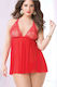 Merry See Sexy Babydoll Κόκκινο