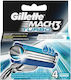 Gillette Ανταλλακτικές Κεφαλές με 3 Λεπίδες & Λιπαντική Ταινία 4τμχ