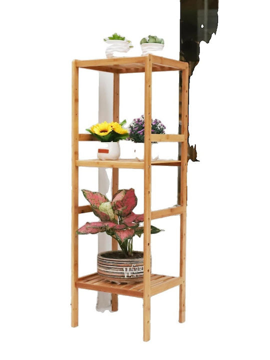 Wall Mounted Bathroom Shelf Bamboo 35.56x33.02x109.982cm