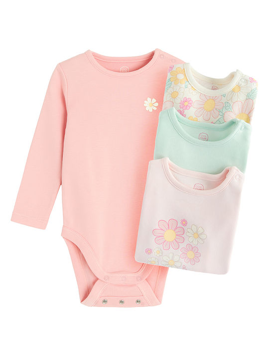 Cool Club Baby Bodysuit Set Long-Sleeved Pink 4pcs