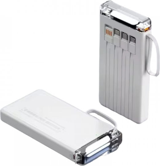 S106 Power Bank 10000mAh 20W with USB-A Port and USB-C Port White