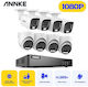 Annke Σύστημα Παρακολούθησης Dw81kd 8 Καμερών CCTV 5MP με Καταγραφικό DVR