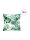 vidaXL Pernă De Canapea De Grădină Waterproof Albastru/Alb 4 Buc 40x40 Cm
