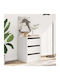 Comoda pentru Dormitor cu 3 sertare Albă 40x41x58buc