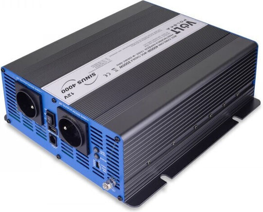 Volt Polska Inverter Αυτοκινήτου Καθαρού Ημιτόνου 4000W για Μετατροπή 12V DC σε 220V AC