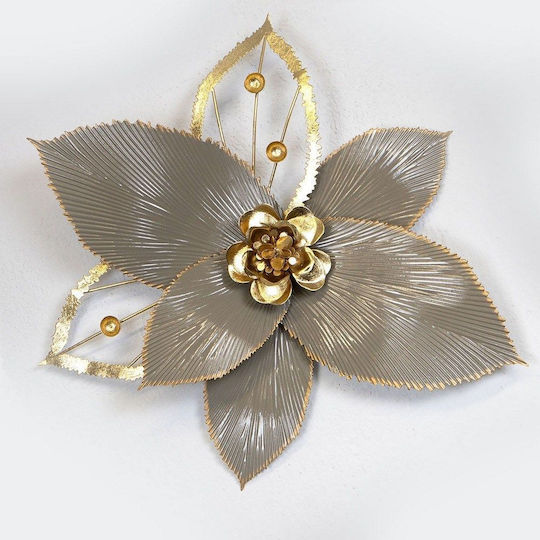 Metallische Gold-Graue Wanddekoration 44,5x40,6x6,4cm Ästheti 755-10026