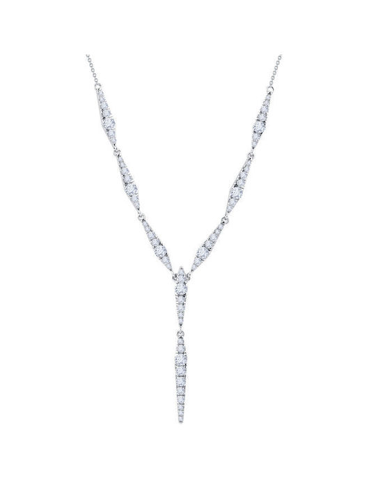 Fa Cad'oro Necklace from White Gold 14K with Zircon