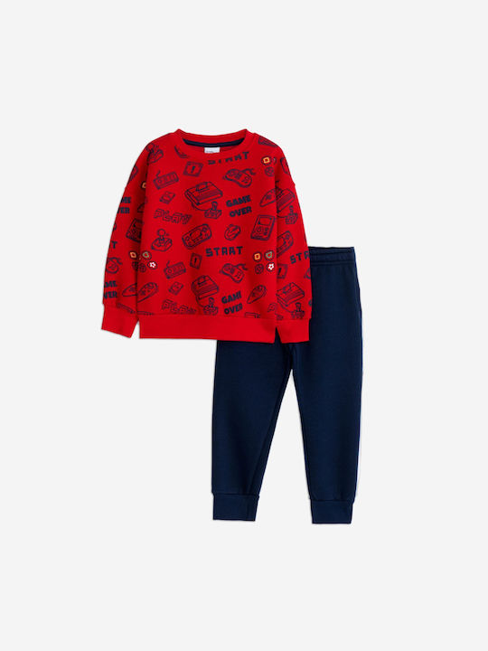 Funky Kids Sweatpants Set Red 2pcs