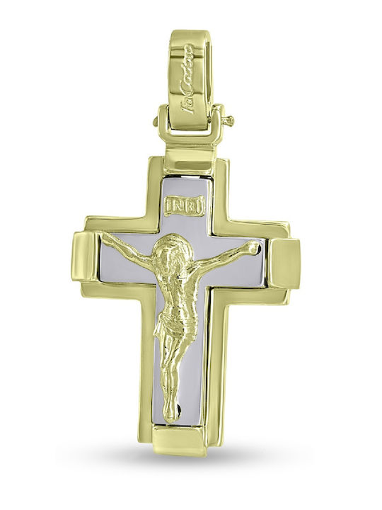 Fa Cad'oro Herren Weißgold Kreuz 14K